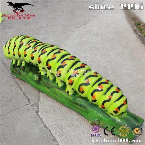 机械电动毛毛虫硅胶表皮可互动儿童游乐园引流打卡模型摆件