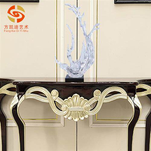 厂家现货新中式透明树脂鱼来得水家居样板房玄关工艺品摆件装饰品
