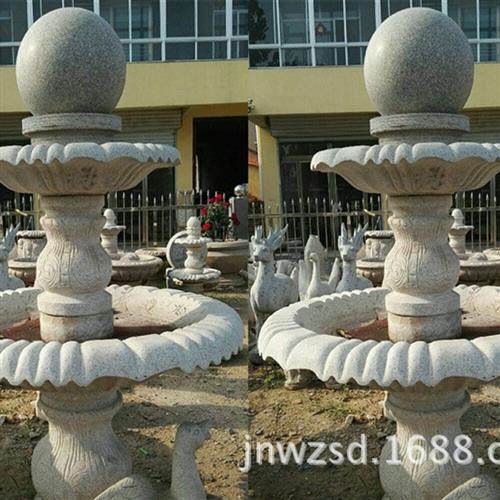 石雕水钵小区大理石喷水钵雕刻别墅花岗岩欧式水钵图片价格