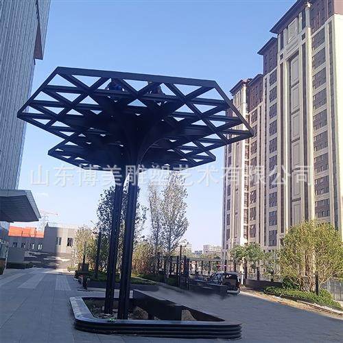 大型不锈钢景观廊架厂家制作户外园林广场金属发光长廊不锈钢廊架