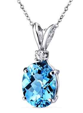 Bright Sky Blue Cubic Zirconia Bridal Wedding Necklace