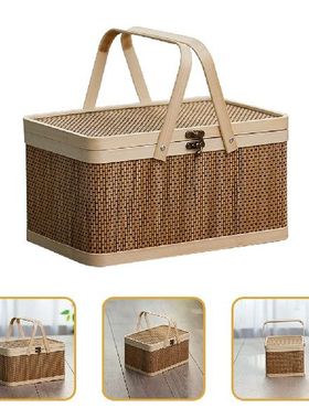 Basket Wicker Picnic Baskets Storage Woven Servingfruit