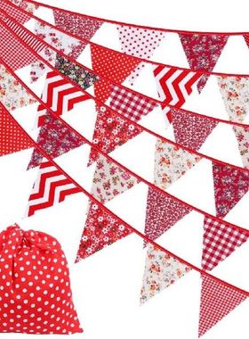 12M/40Ft Triangle Bunting Banner 42 Pcs Multicolored