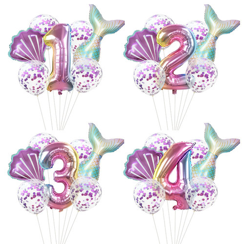 Little Mermaid Party Balloons 32inch Number Foil Balloon Kid