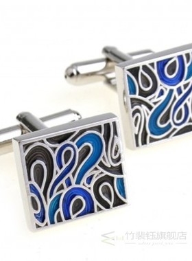 Hot Sale 9 Styles Black Blue Enamel Cufflink Cuff Link 1 Pa