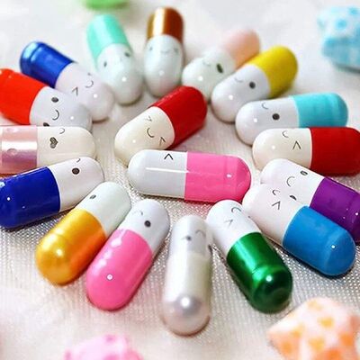 50 Pcs Mini Love Pill With Roll Paper Blank Notes Message