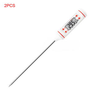 2 Pcs TP101 Pen Type LCD Food Thermometer Stainless Steel