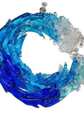 Fused Glass Ocean Suncatcher Ornament Glass Wave Sun