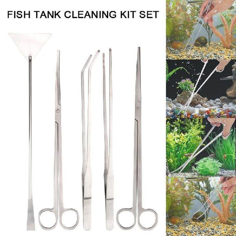 plants tweezers silver grass scissors aquarium tools set