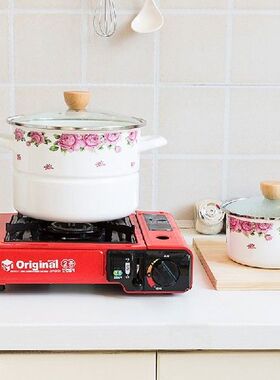 Thickened enamel soup hot pot single handle steamer stewpot