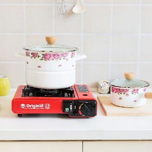 Thickened enamel soup hot pot single handle steamer stewpot