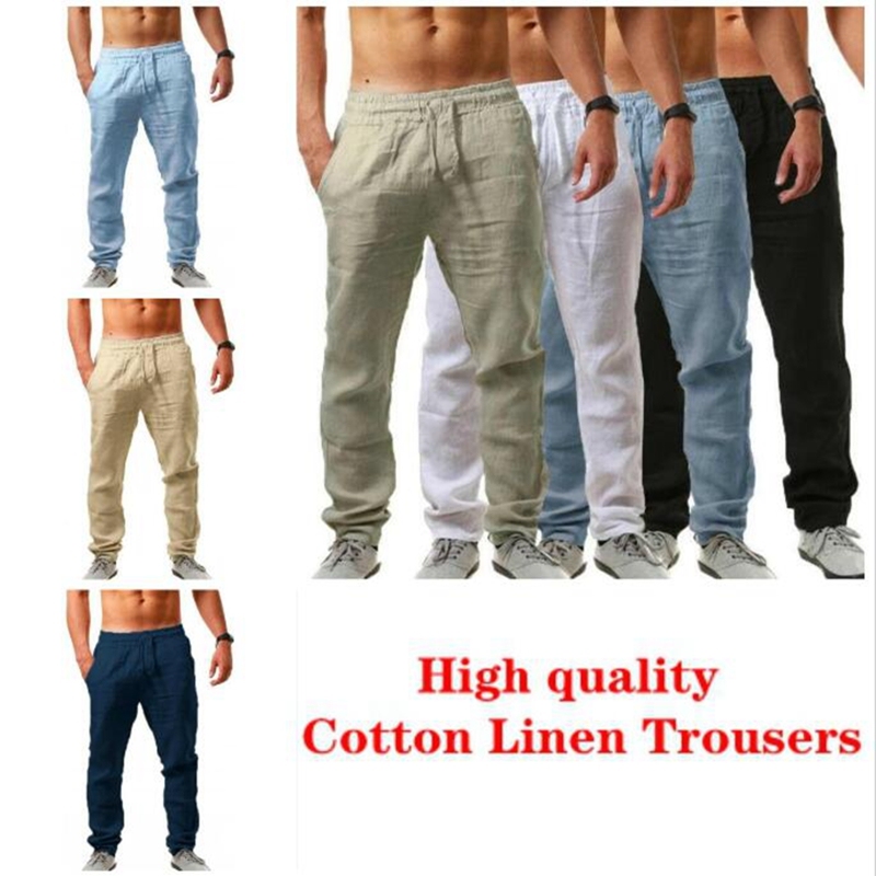 2022 Autumn New Men's Casual Cotton Linen Pants Male