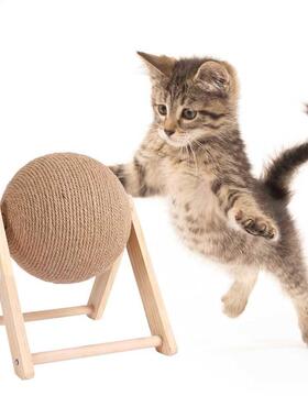 Ct Scrtching Bll Toy Kitten Sisl Rope Bll Bord Grindin