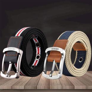 Outdoor Men's Belt Solid Color Black and Red Stripe