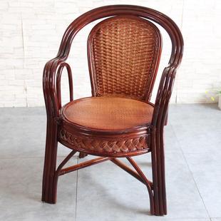 Rattan chair single chair real rattan office chair back old