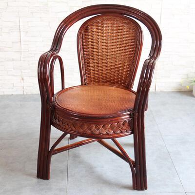 Rattan chair single chair real rattan office chair back old