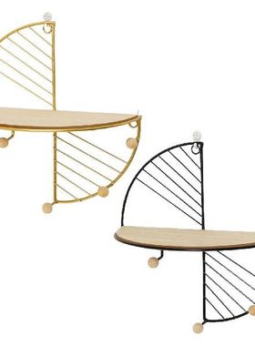 Floating Shelves Semicircle Wooden Wall Mount Decorative