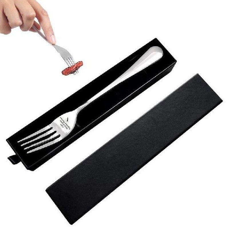 funny engraved fork smooth surface polished steel forks