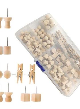 135pcs Classic Wooden Pushpins Set Decorative Pushpins