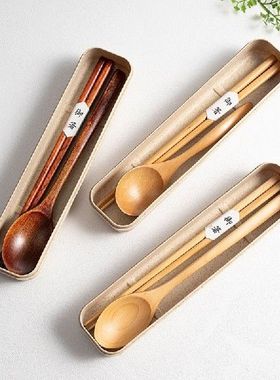 Wooden Dinnerware Set Portable Tableware Camping Travel