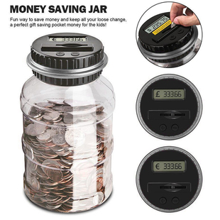 1.8L Piggy Bank Large Digital Coin Counting Money Saving Box