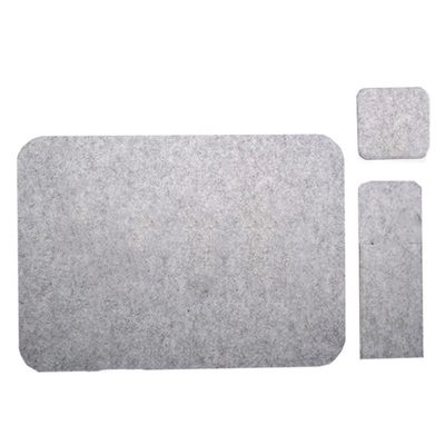 12Pcs Felt Placemat Set Gray-Table Mat Can Be Wiped 45X30 cm