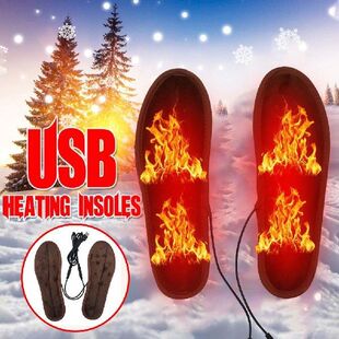 1 Pair USB Heated Shoe Insoles Feet Warm Sock Pad Mat