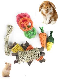 Hamster Chew Toys 9Pcs Pet Bunny Tooth Chew Toy Natural