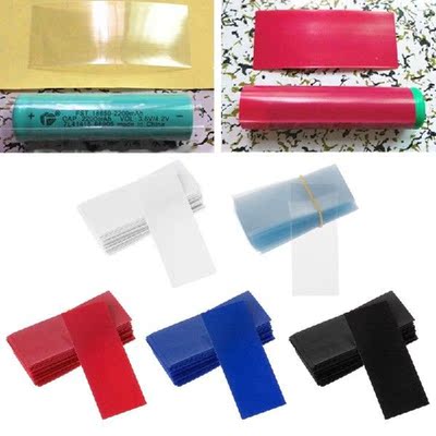 100Pc Flat PVC Heat Shrink Tubing Battery Wrap for 1 x