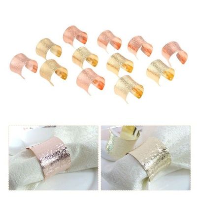 6pcs Napkin Rings Half Open Embossing Flower Hidden Rose
