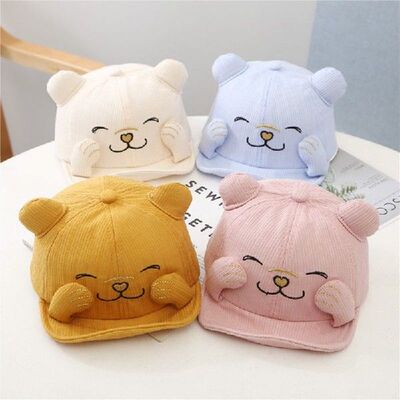 Cartoon Bear Embroidered Kids Baseball Caps Soft Brim
