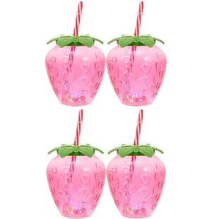 4 Sets Strawberry Water Bottle Party Drinking Bottle Party