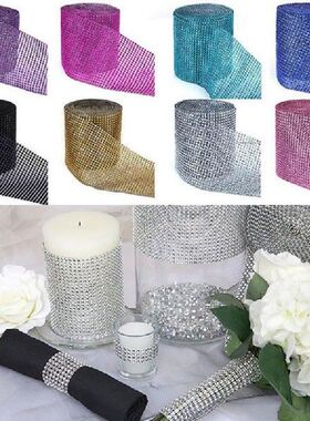 1Yard 24 Rows Gold Silver Crystal Diamond Mesh Rhinestone