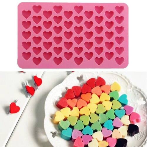 55 Holes Love Heart Shaped Non-stick Silicone Chocolate