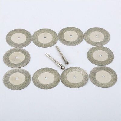 10pcs 35mm Diamond Cutting Discs+2pcs Mandrel Arbor Shafts