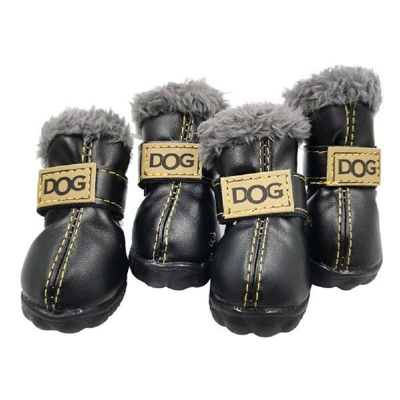 Dog Winter Boots 4PCS Winter Warm Skid-proof Snow Boots For