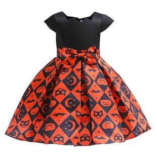 Halloween Girls Dress Cardigan Kids Girls Halloween Bow Tie