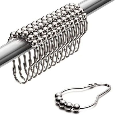 Bathroom Shower Curtain Hooks Rings 24/36/48pcs High