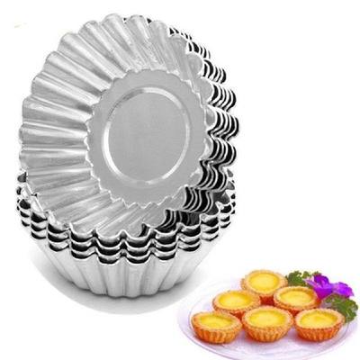 10PCS Egg Tart Mold Mould Nonstick Baking Cup Aluminum