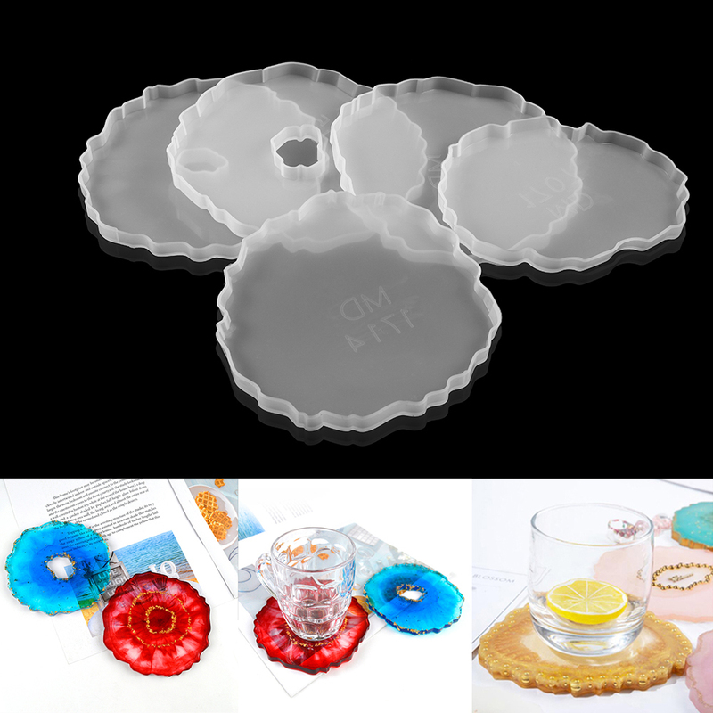 4Pcs Coaster Table Decoration Epoxy Resin Molds Irregular