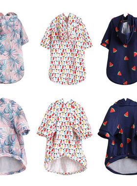 Pet Dog Clothes Summer Hawaiian Printed Beach Shirts for