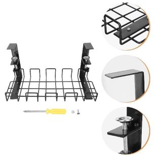 1Pc Metal Wire Cable Tray Under Table Cable Management