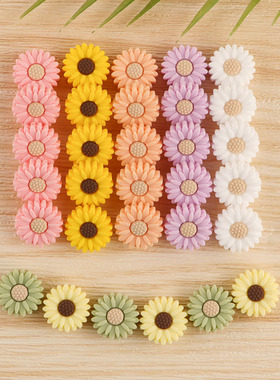 Kovict 10Pcs 20MM Flower Silicone Beads Baby Teether Chewabl