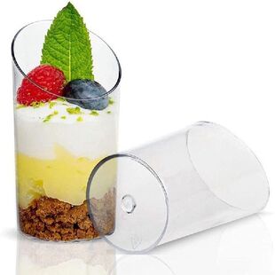 Mini Angled Dessert Cups, Reusable Plastic Dessert Cups