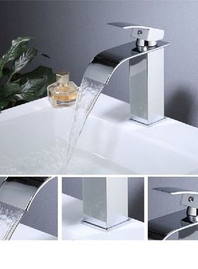 Deck Mount Waterfall Bathroom Faucet Vanity Vessel Sinks