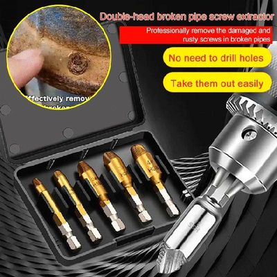5PCS Damaged Screw Extractor Drill Bit Set Easily Take Out