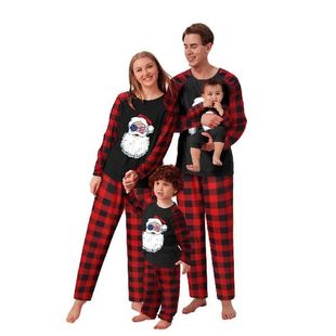 Cartoon Christmas Family Matching Pajamas Outfits Santa