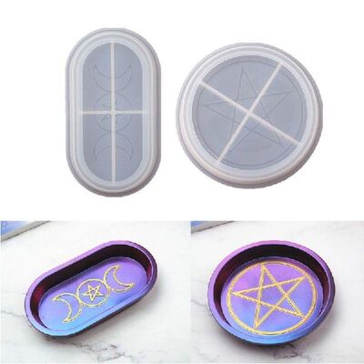 Pentacle Pentagram- Dish Mold Moon Star Candle Tray Box