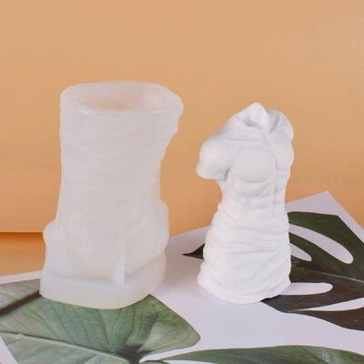 Male Body Candle Mould 3D Half Torso Human Silicone Mold