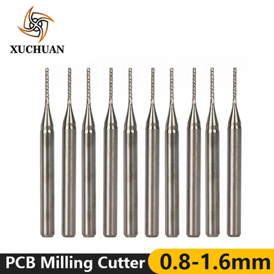 10pcs 0.8-1.6mm CNC Router Bit Set Carbide PCB Milling Cutte